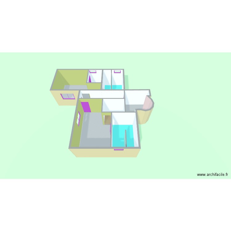 Villa Model 3 Chambres RDC+R1 Solarium. Plan de 14 pièces et 128 m2