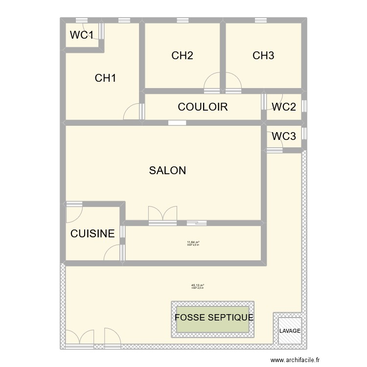 ZGM 2. Plan de 13 pièces et 173 m2
