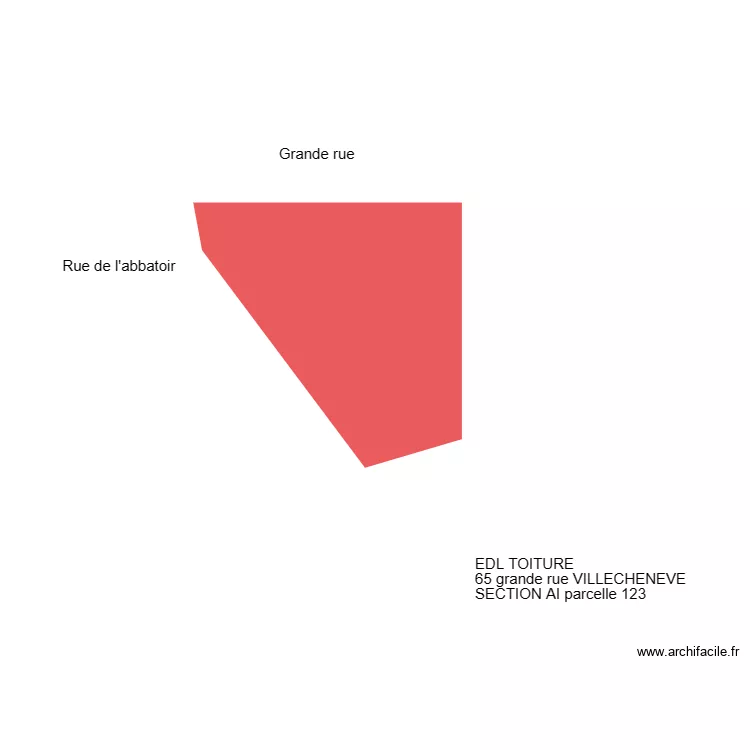 TOITURE VILLECHENEVE. Plan de 