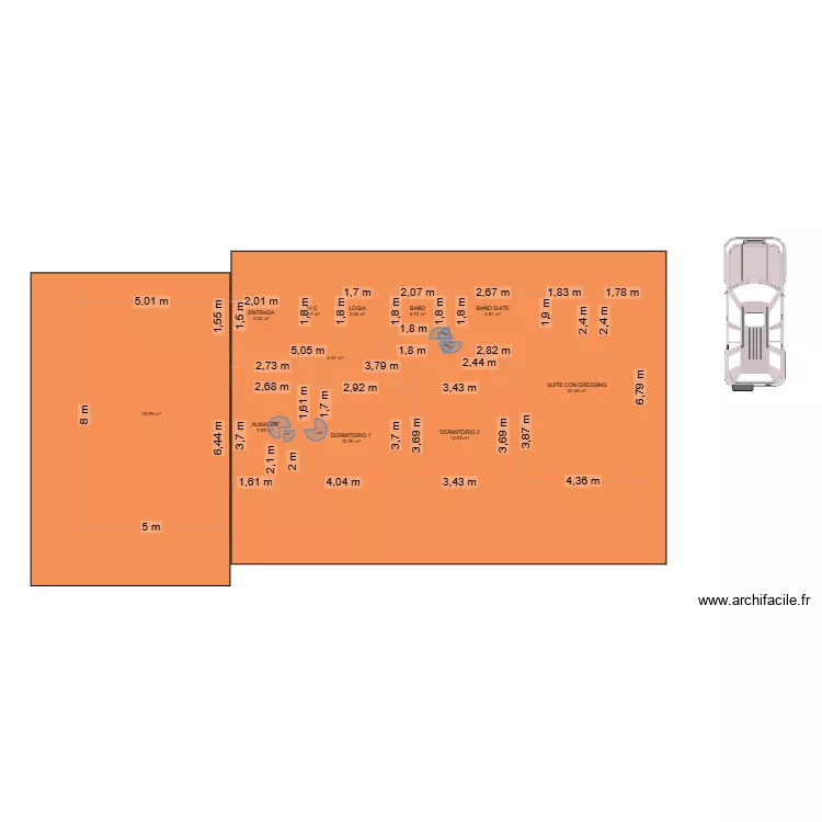 CABURGUA 1. Plan de 11 et 128 m² CABURGUA 1. Plan de 11 et 128 m²