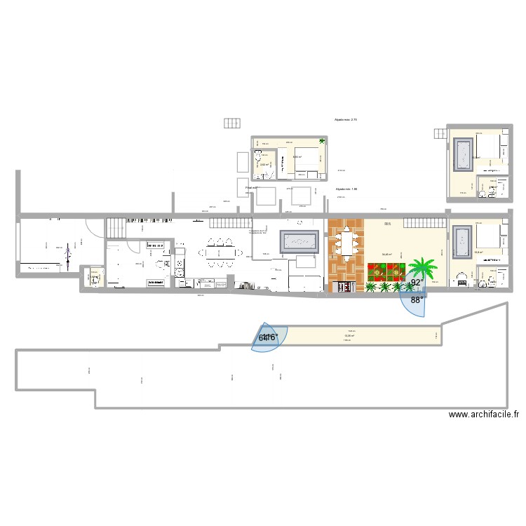 Llibertat idee duplex fonaments 2. Plan de 8 pièces et 93 m2