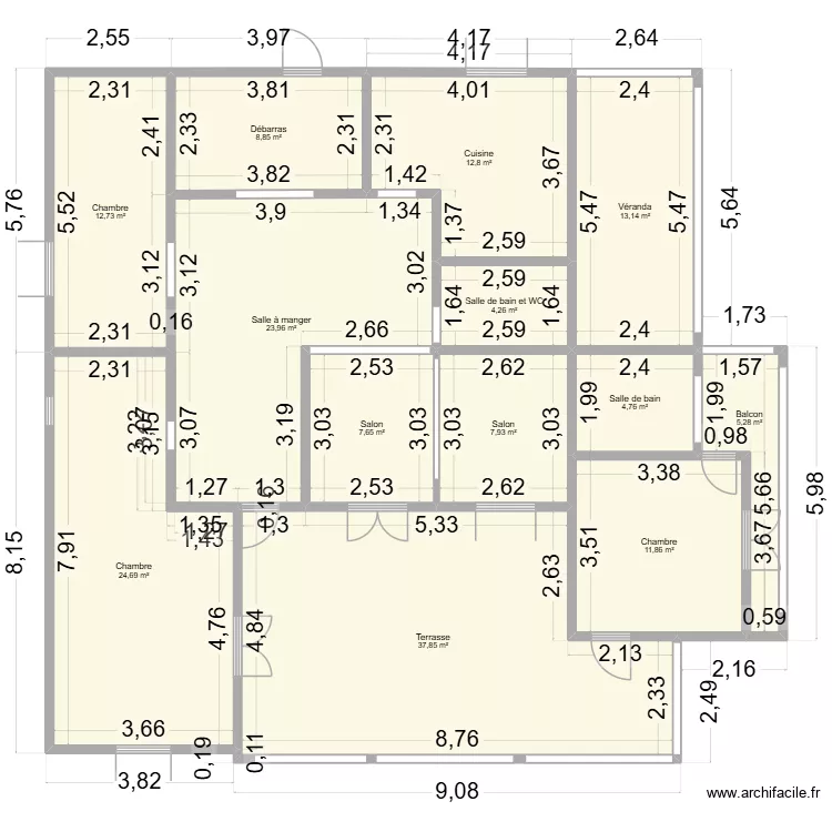 DUZER SALCEDE. Plan de 13  et 176 m²