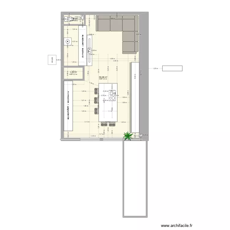 RDC LOFT 7. Plan de 3  et 53 m²