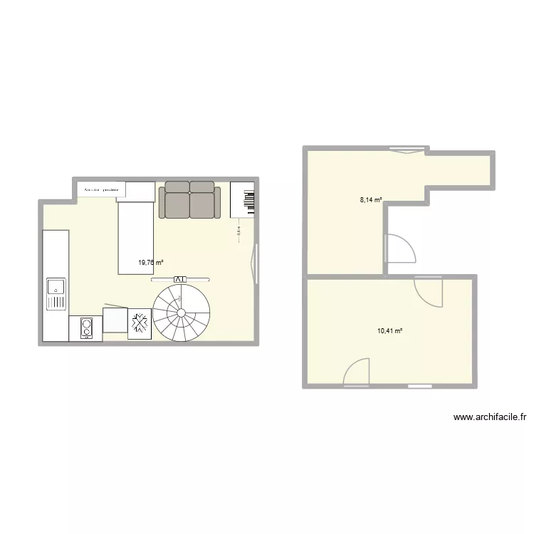 Paris 15. Plan de 3 et 38 m² Paris 15. Plan de 3 et 38 m²