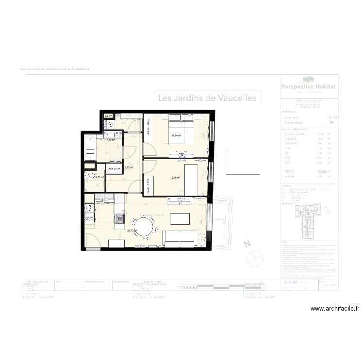 APPART THOMAS 5. Plan de 7 pièces et 63 m2