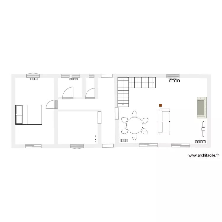 PLAN BAS. Plan de 5 pièces et 60 m²