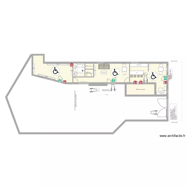 MONNEVILLE S&eacute;curit&eacute; incendie. Plan de 6  et 79 m²
