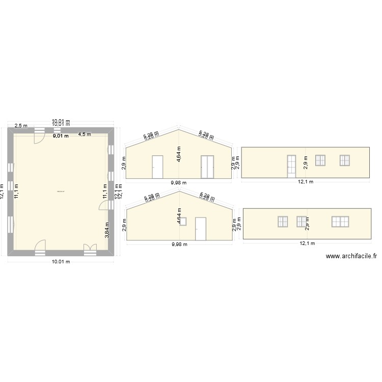 PAPPALARDO. Plan de 1 pièce et 100 m2