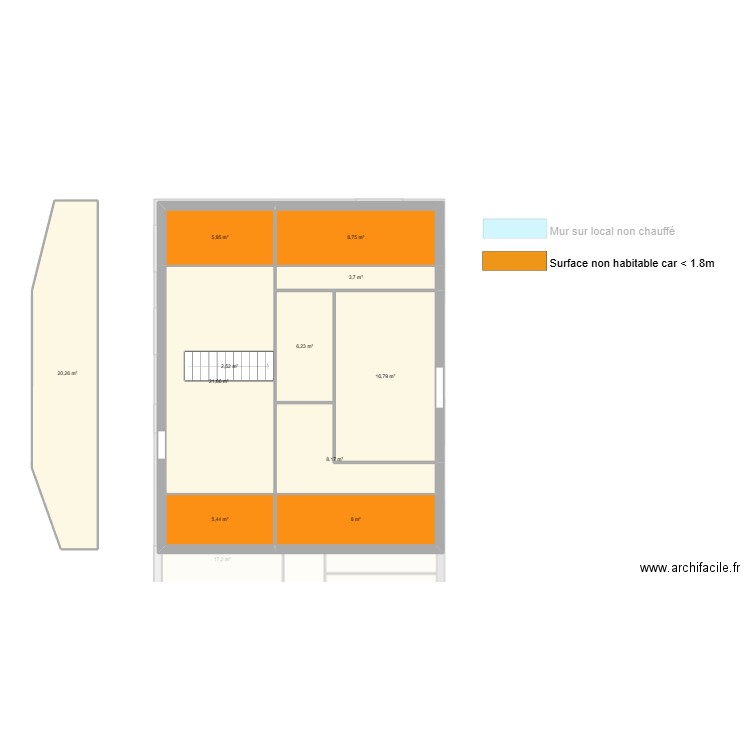 Hamamci. Plan de 18 pièces et 220 m2