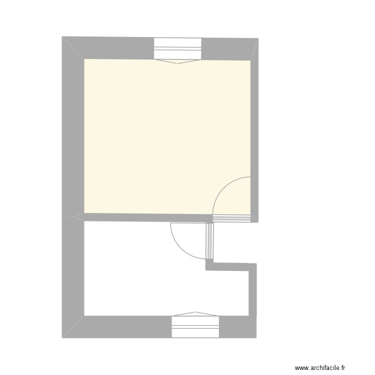 Cruguel zEtage v10-Chambre-2 & SDB. Plan de 1 pièce et 11 m2