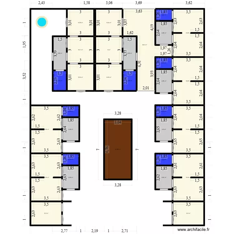 Projet ISSIA 2. Plan de 32 Pièces et 292 m² Projet ISSIA 2. Plan de 32 Pièces et 292 m²