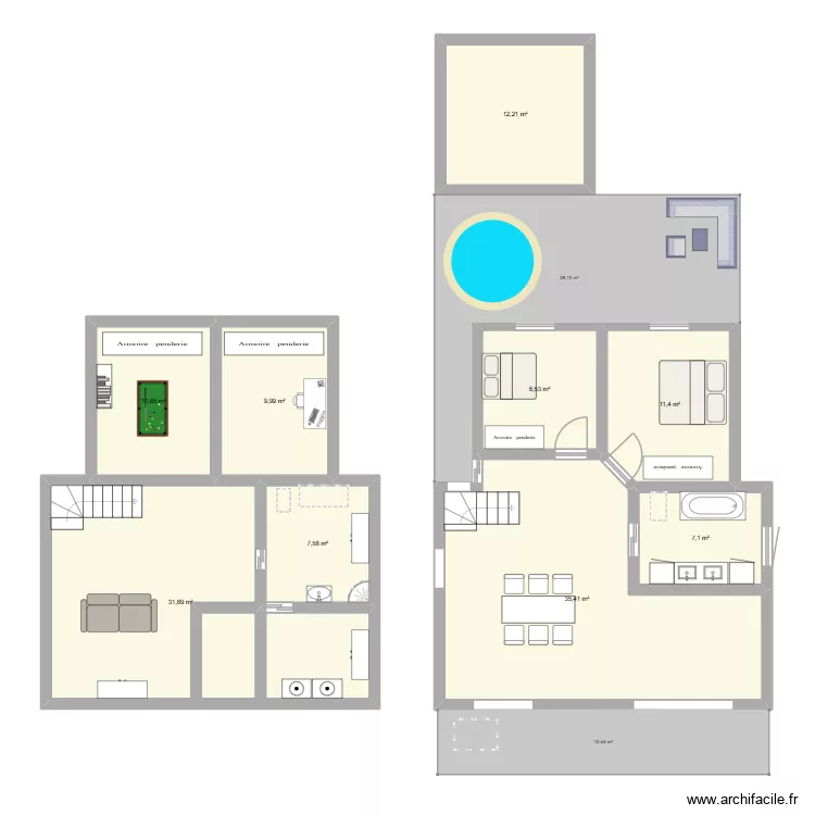 Myriam et francis. Plan de 9 Pièces et 135 m² Myriam et francis. Plan de 9 Pièces et 135 m²