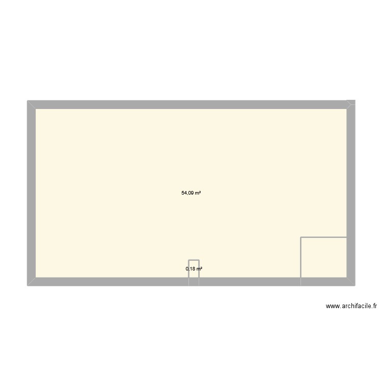 Local C. Plan de 2 pièces et 54 m2