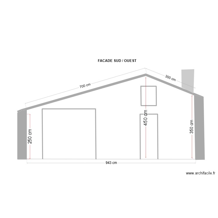 FACADE SUD / OUEST cote HP bis 1. Plan de 0 pièce et 0 m2