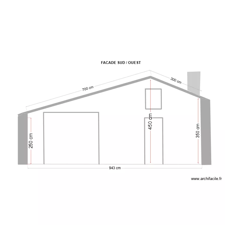 FACADE SUD / OUEST cote HP bis 1. Plan de 
