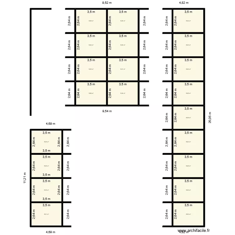 PLAN ISSIA. Plan de 21  et 194 m²