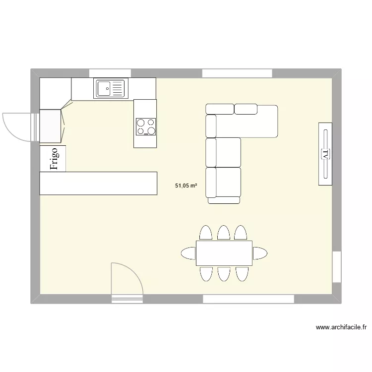 cuisine. Plan de 1 et 51 m² cuisine. Plan de 1 et 51 m²