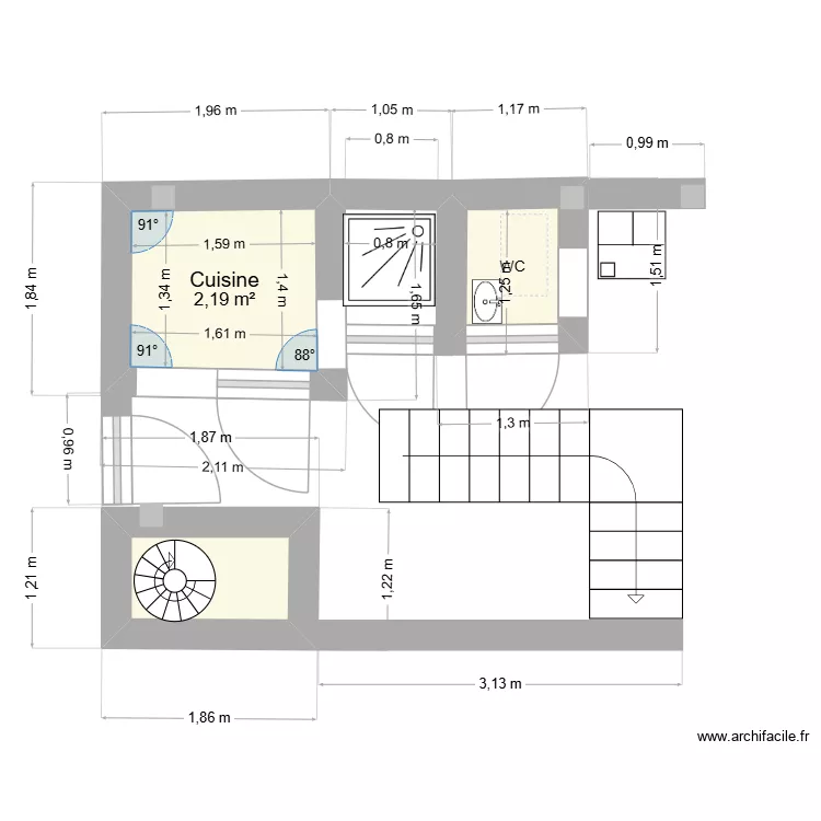 projet-2. Plan de 3  et 4 m²
