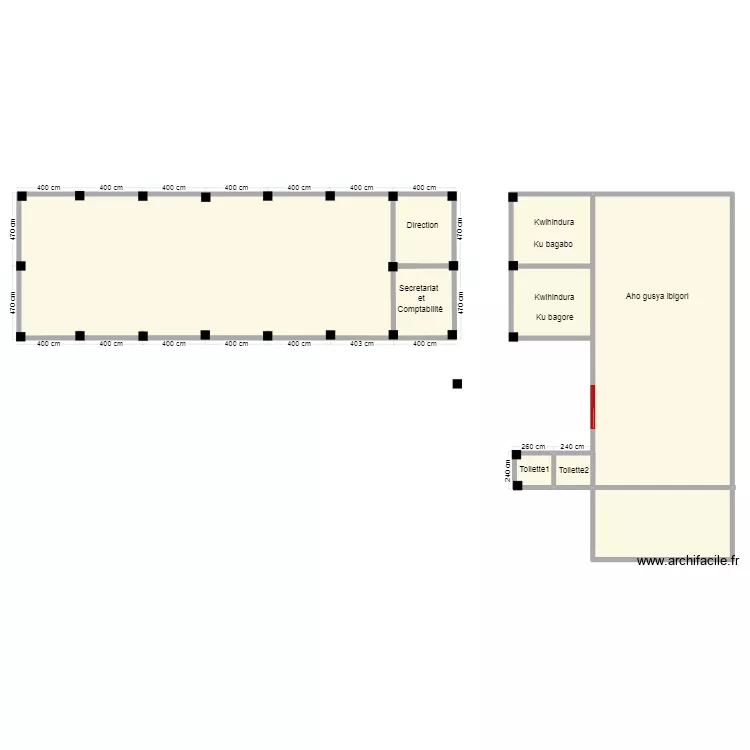 Chez Jos&eacute;e fondations. Plan de 9  et 498 m²