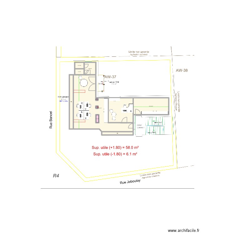 Projet 4ème étage - novha léger. Plan de 10 pièces et 81 m2