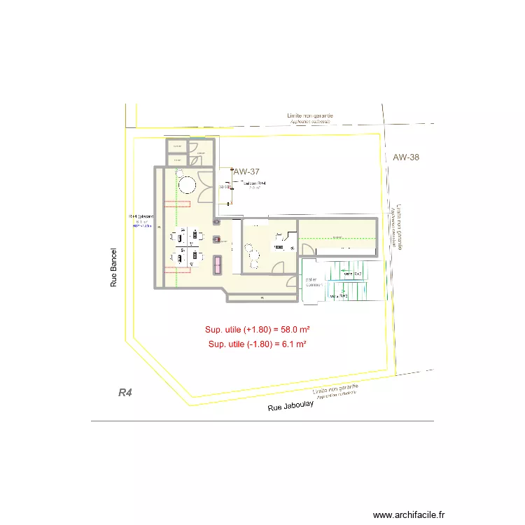 Projet 4&egrave;me &eacute;tage - novha l&eacute;ger. Plan de 