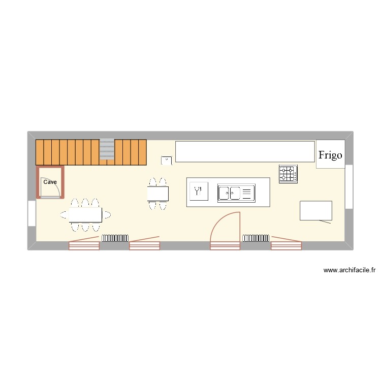 Cuisine-Salle&agrave;Manger. Plan de 0 pièce et 0 m2