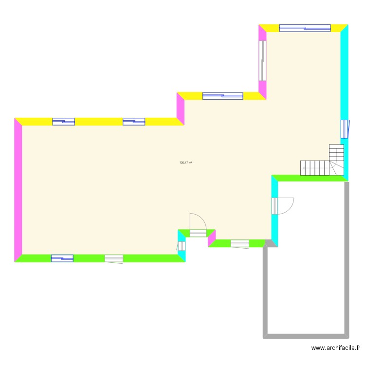 Tinet_Existant. Plan de 1 pièce et 131 m2