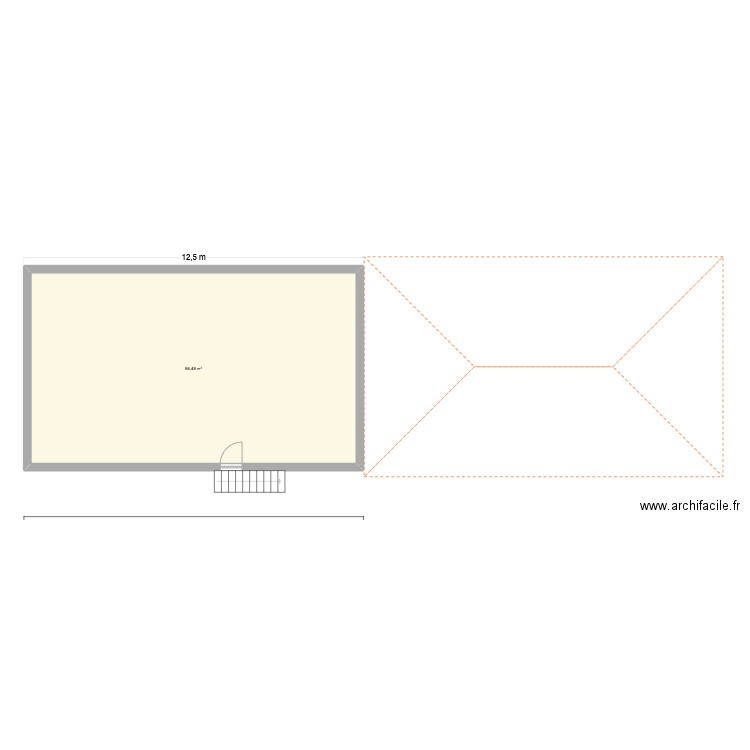Charmette. Plan de 1 pièce et 84 m2