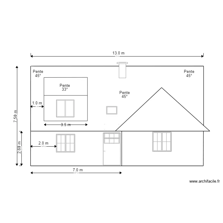 facade avant stade. Plan de 