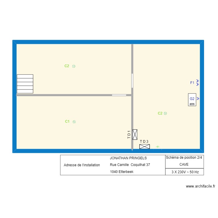 JONATHAN PRINGELS CAVE. Plan de 1 pièce et 93 m2