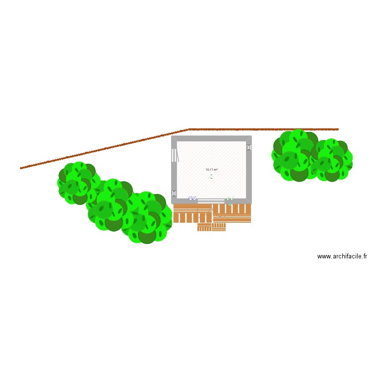 cabanne bois Vidal. Plan de 1 pièce et 11 m2