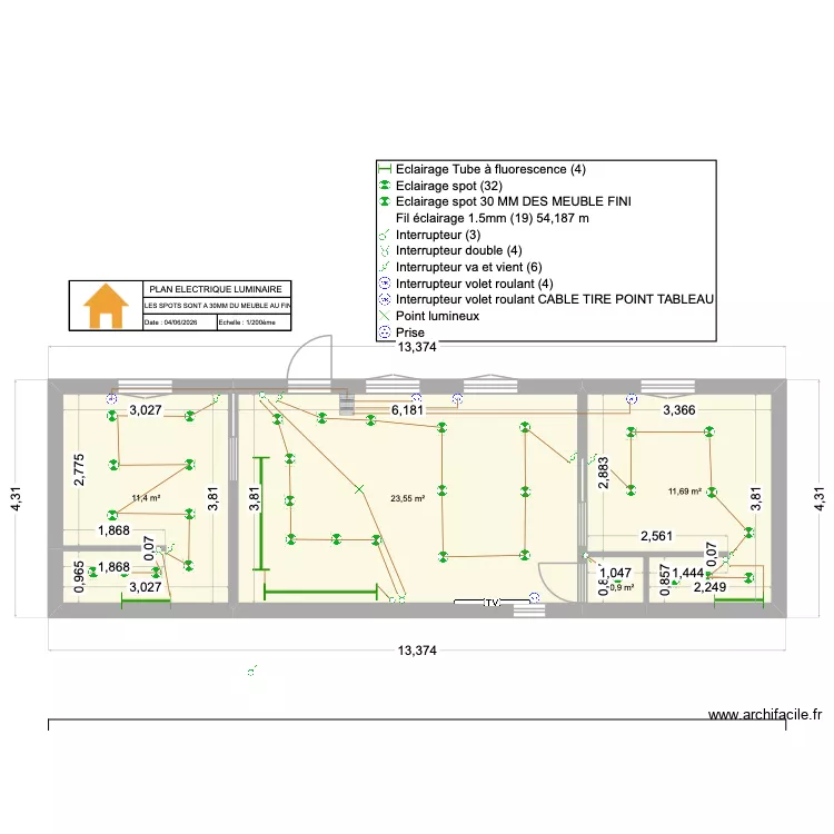 PLAN ELECTRIQUE. Plan de 4  et 48 m²