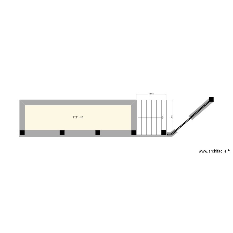 COPRO. Plan de 1 pièce et 7 m2
