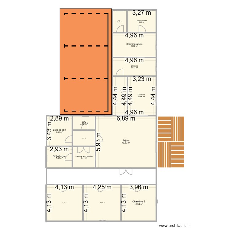 Plan final. Plan de 14 pièces et 181 m2