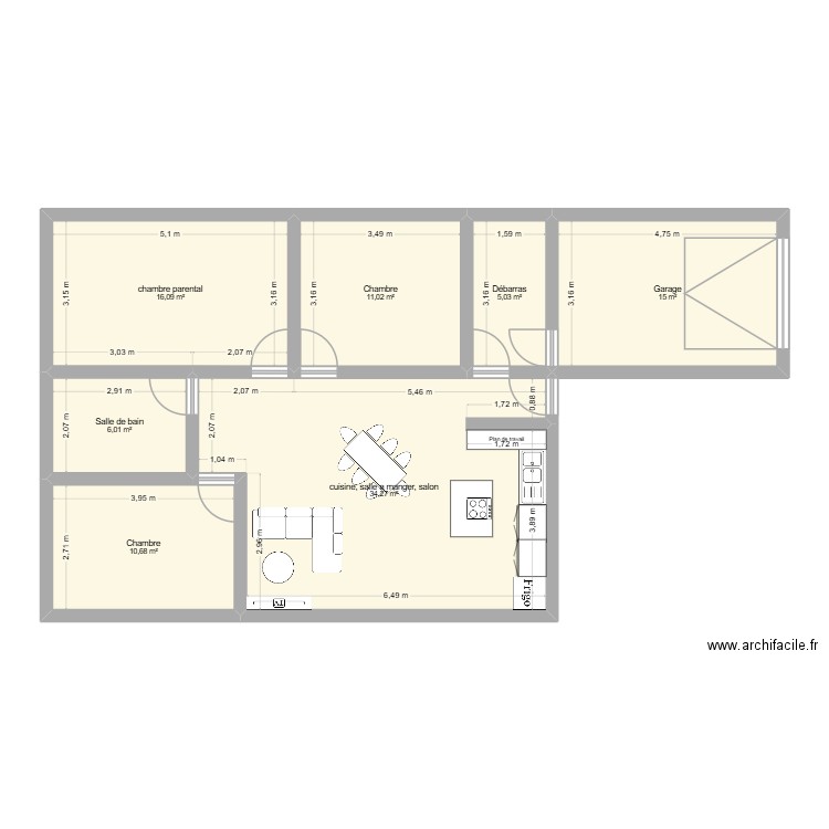 maison allonnes 2. Plan de 7 pièces et 98 m2
