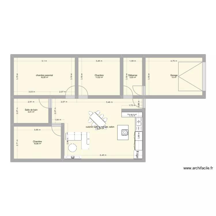 maison allonnes 2. Plan de 7 pièces et 98 m²