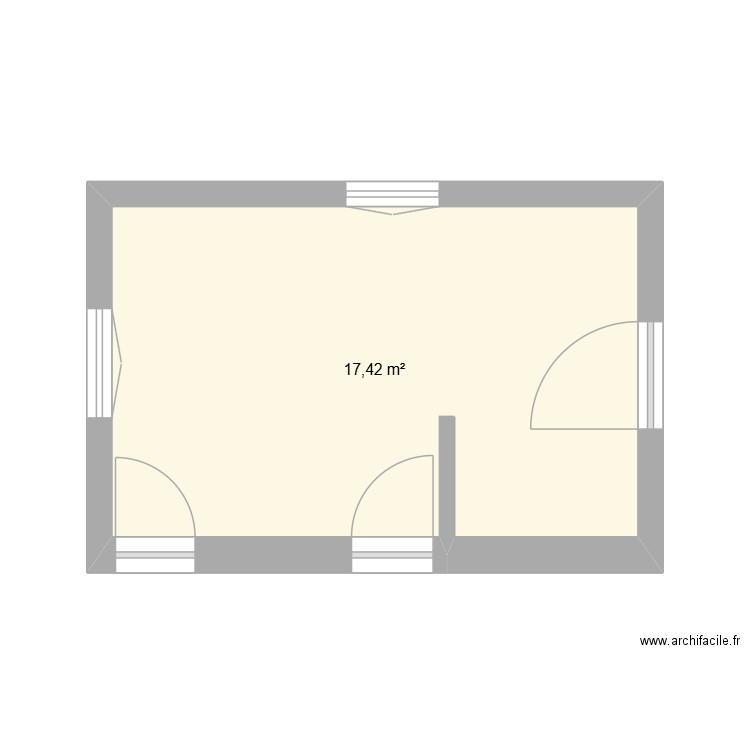 CUISINE MONTAL. Plan de 1 pièce et 17 m2