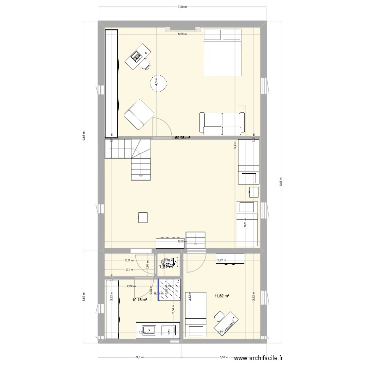 Petit Rezole Grenier Version Novembre 2024. Plan de 4 pièces et 84 m2