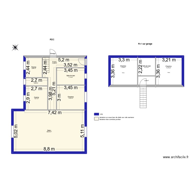 TAOUGHLIS Gérard. Plan de 12 pièces et 119 m2