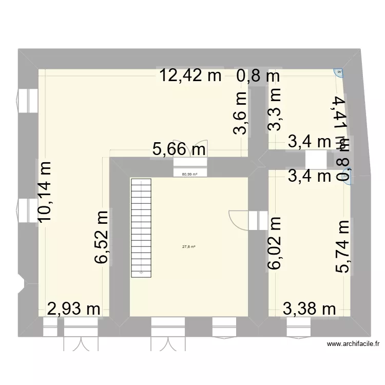 JKH. Plan de 2  et 109 m²