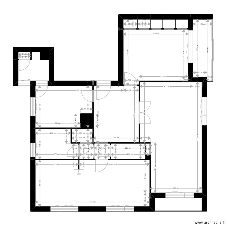 BEUGUIN. Plan de 14 pièces et 104 m2