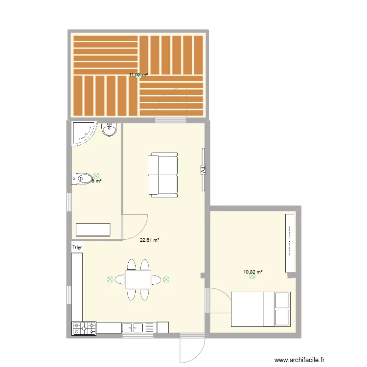 studio 1 . Plan de 