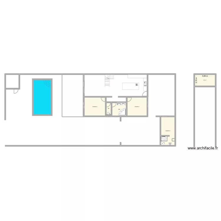 Maison. Plan de 8  et 58 m²