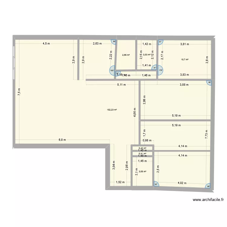 arnoux. Plan de 7 Pièces et 123 m²