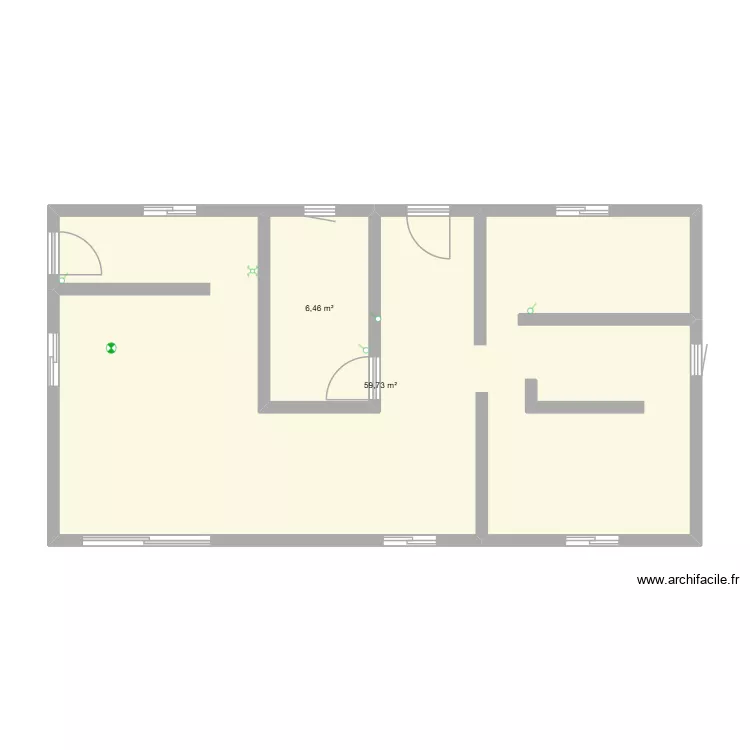 PLAN RDC SAINT PLANCHERS. Plan de 2 Pièces et 66 m² PLAN RDC SAINT PLANCHERS. Plan de 2 Pièces et 66 m²