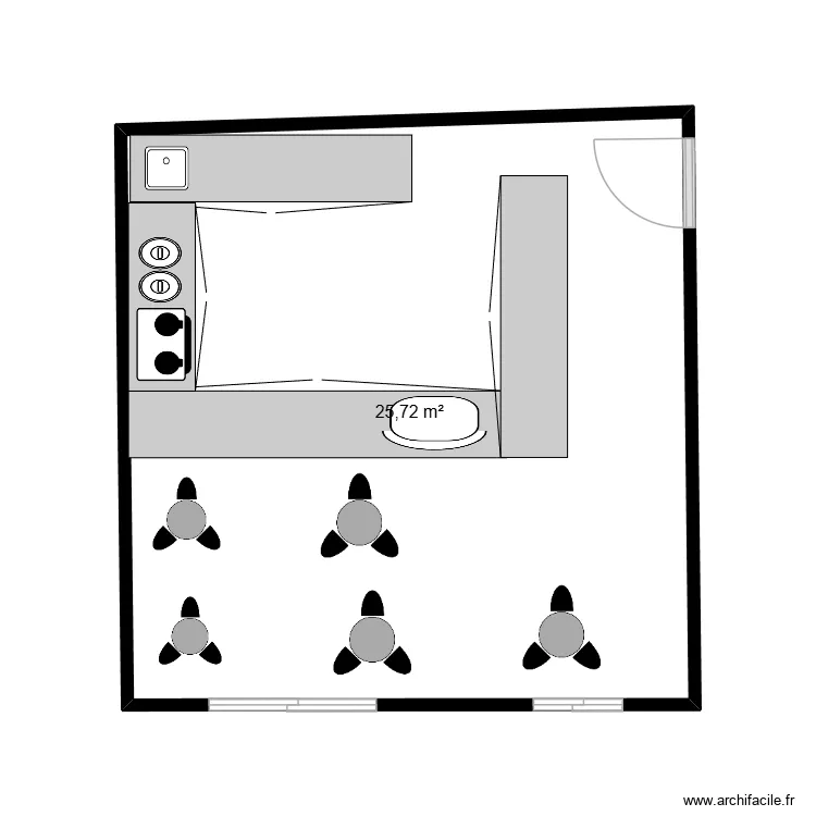 rustaq cafe. Plan de 1  et 26 m²