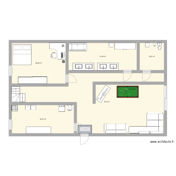 1er 1er idée.. Plan de 5 pièces et 118 m2