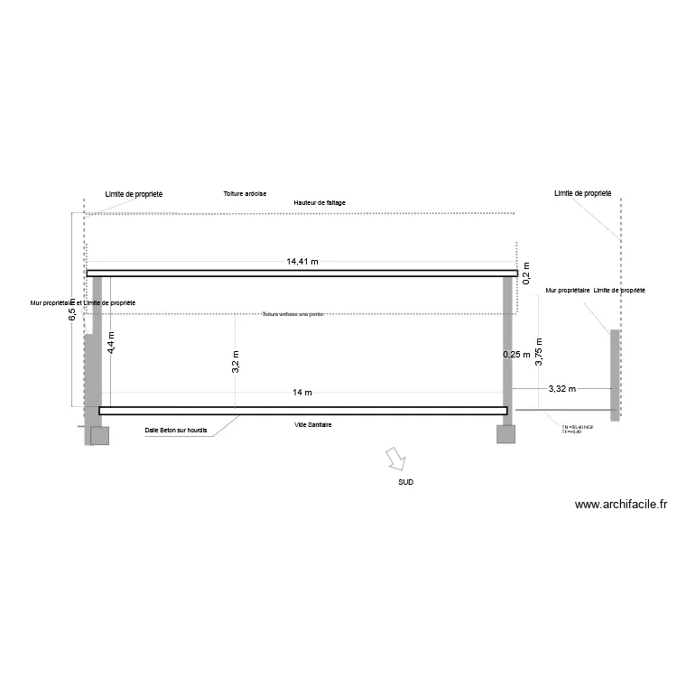 coupe AA nicolas. Plan de 