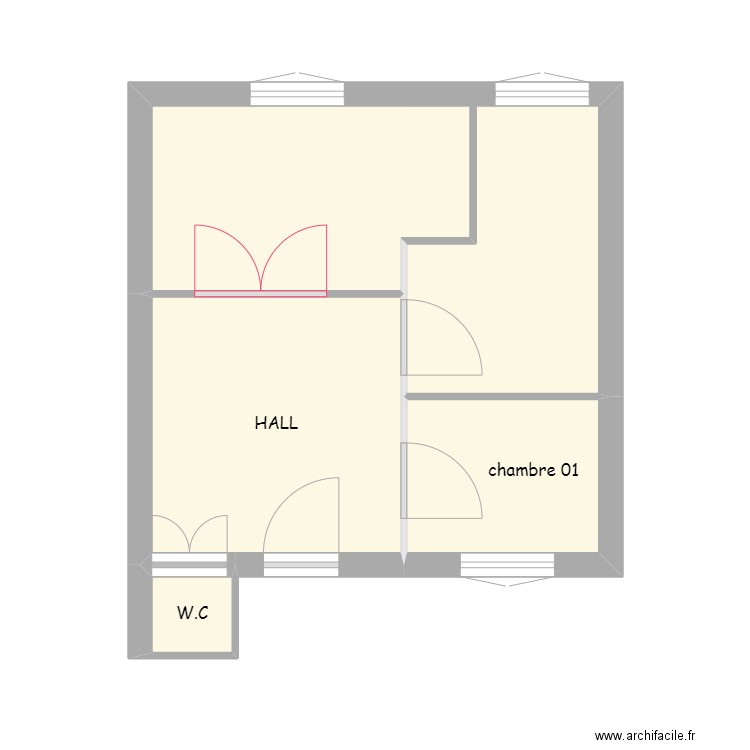 llm. Plan de 4 pièces et 23 m2