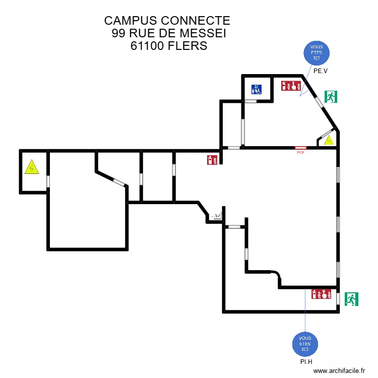 CAMPUS CONNECTE. Plan de 9 pièces et 238 m² CAMPUS CONNECTE. Plan de 9 pièces et 238 m²